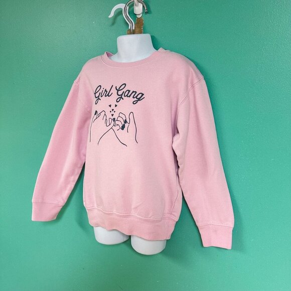 The Wishing Elephant Girls Light Pink "Girl Gang" Crewneck Size 7 - Picture 3 of 8